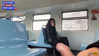 Katty West'S Wild Public Train Adventure With A Mysterious Helper